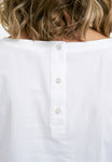 Blouse with roundneck and 1/2 sleeves and rounded hem