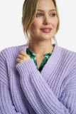 open cardigan with oversized shoulders